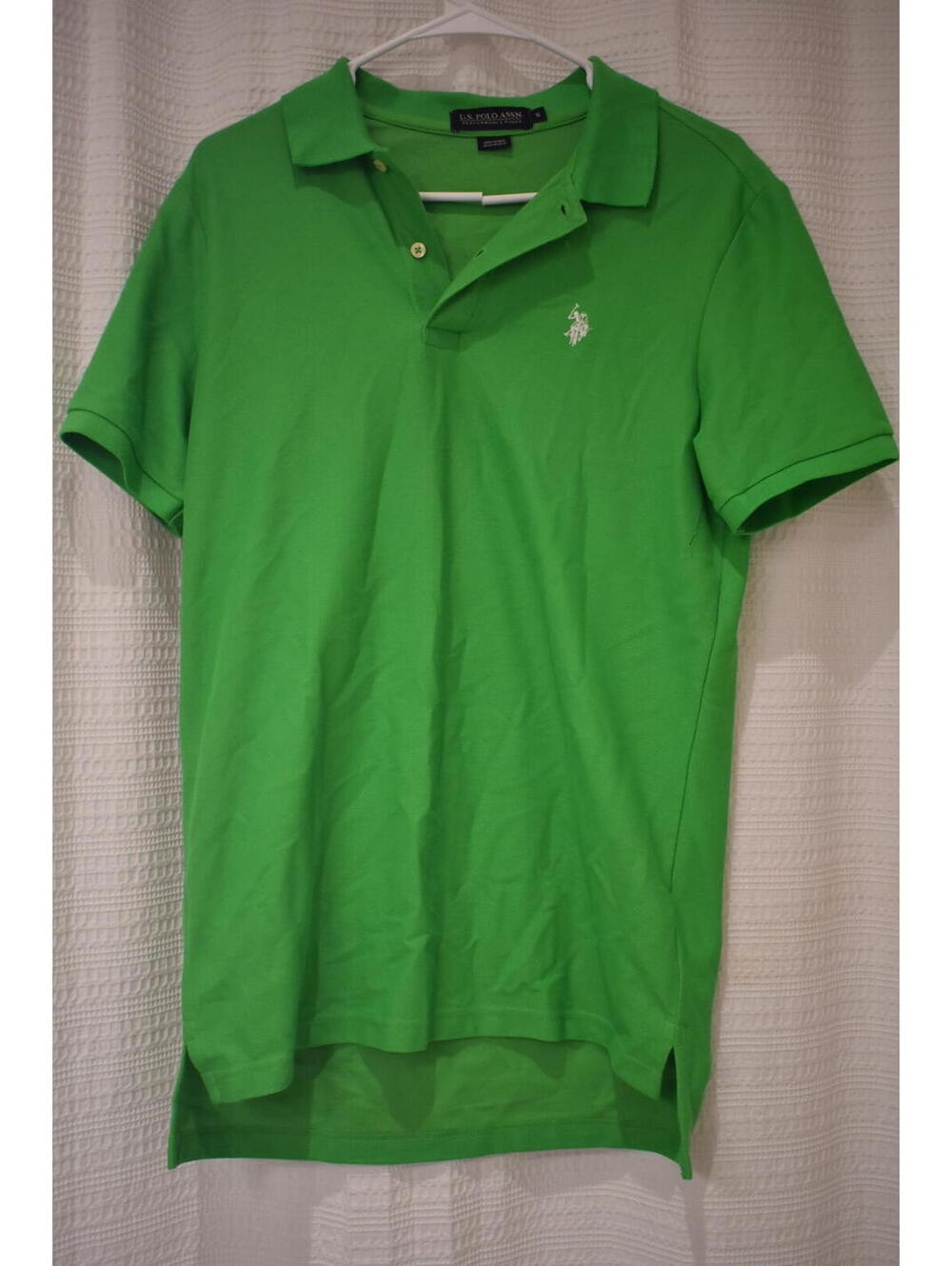 U.S. Polo Assn. Performance Pique Polo Shirt in Green, Size Small